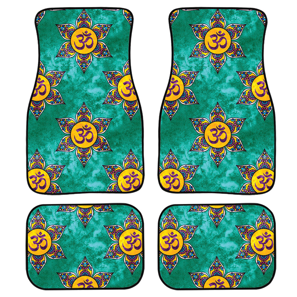 Boho Om Sign Pattern Print Front And Back Car Floor Mats, Front Car Mat