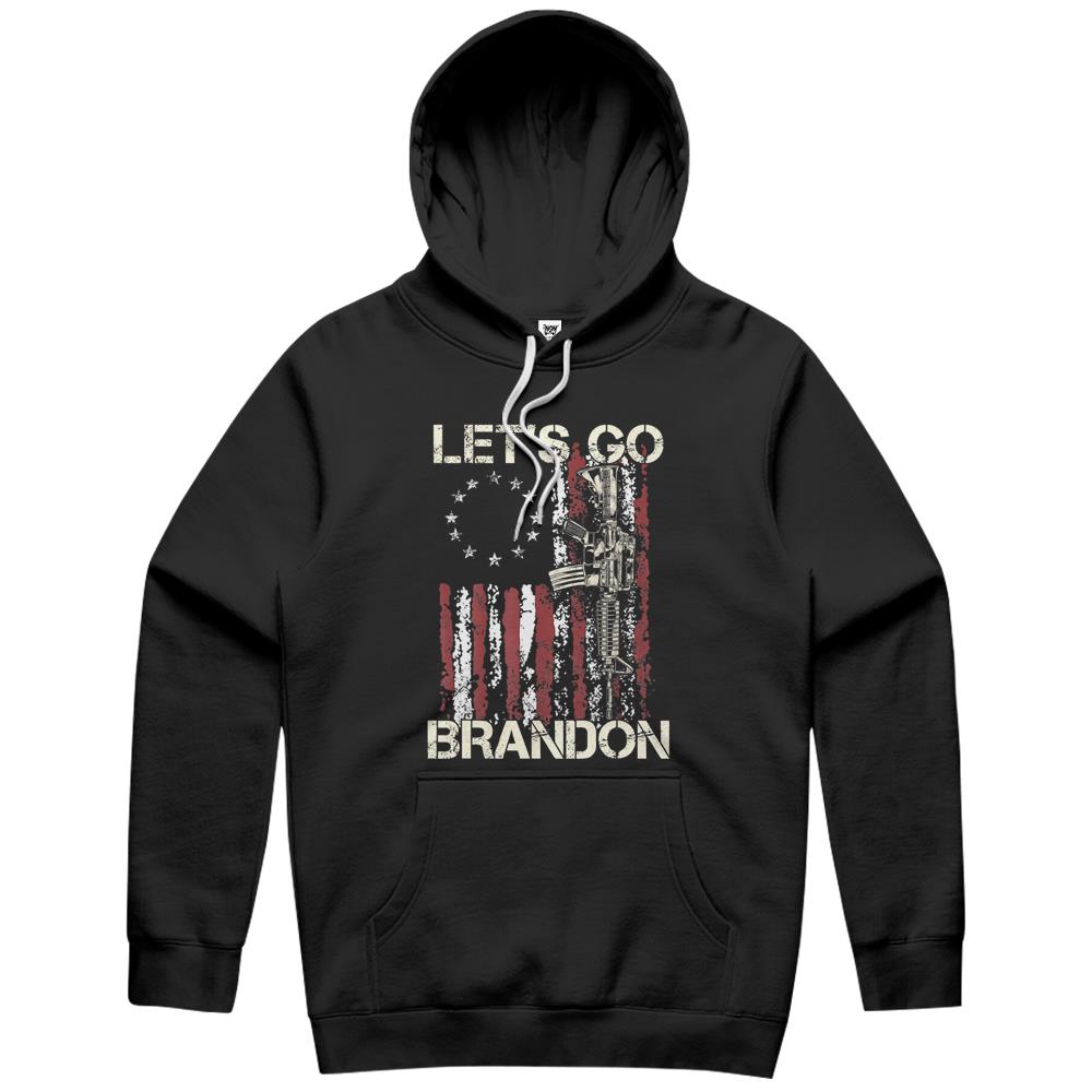 Lets Go Brandon Gun American Flag Patriots Let’S Go Brandon Hoodie