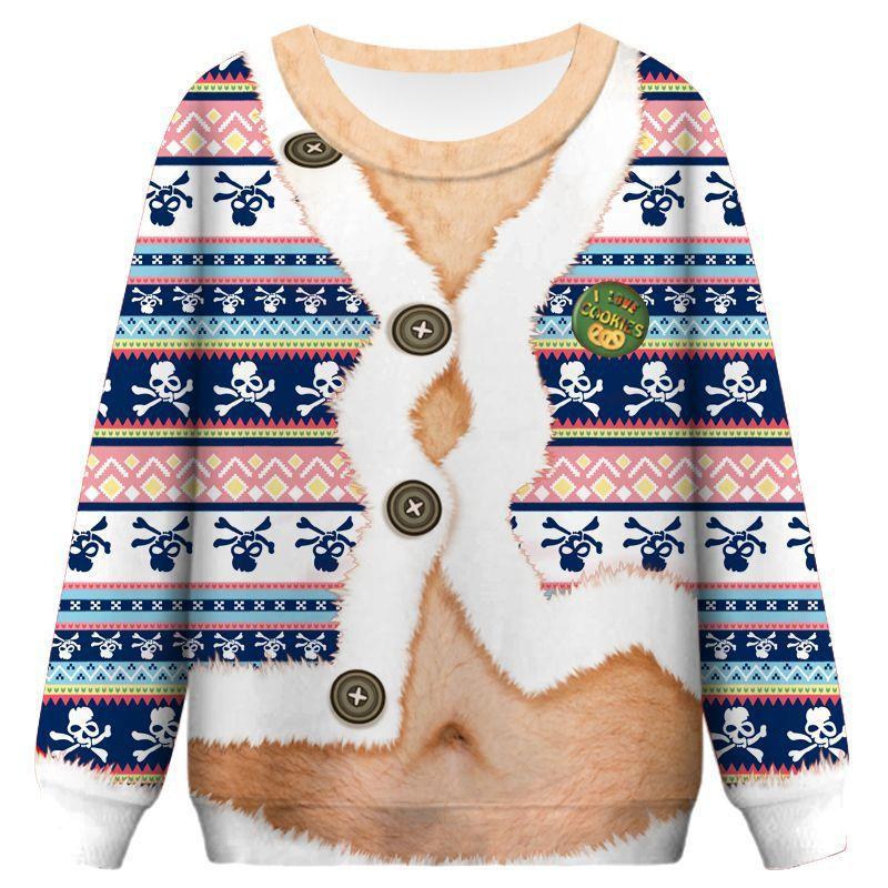 Funny Faux Belly Ugly Christmas Sweater | For Men & Women | Adult | Us6227