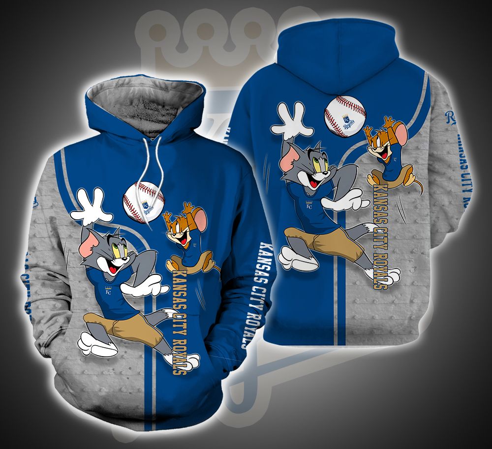 Kansas City Royals Ft. Tom and Jerry 3D Printed Hoodie