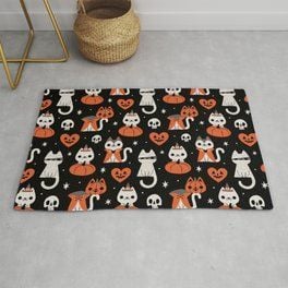 Halloween Kitties Black Rug TTVNGJO DNNTVN