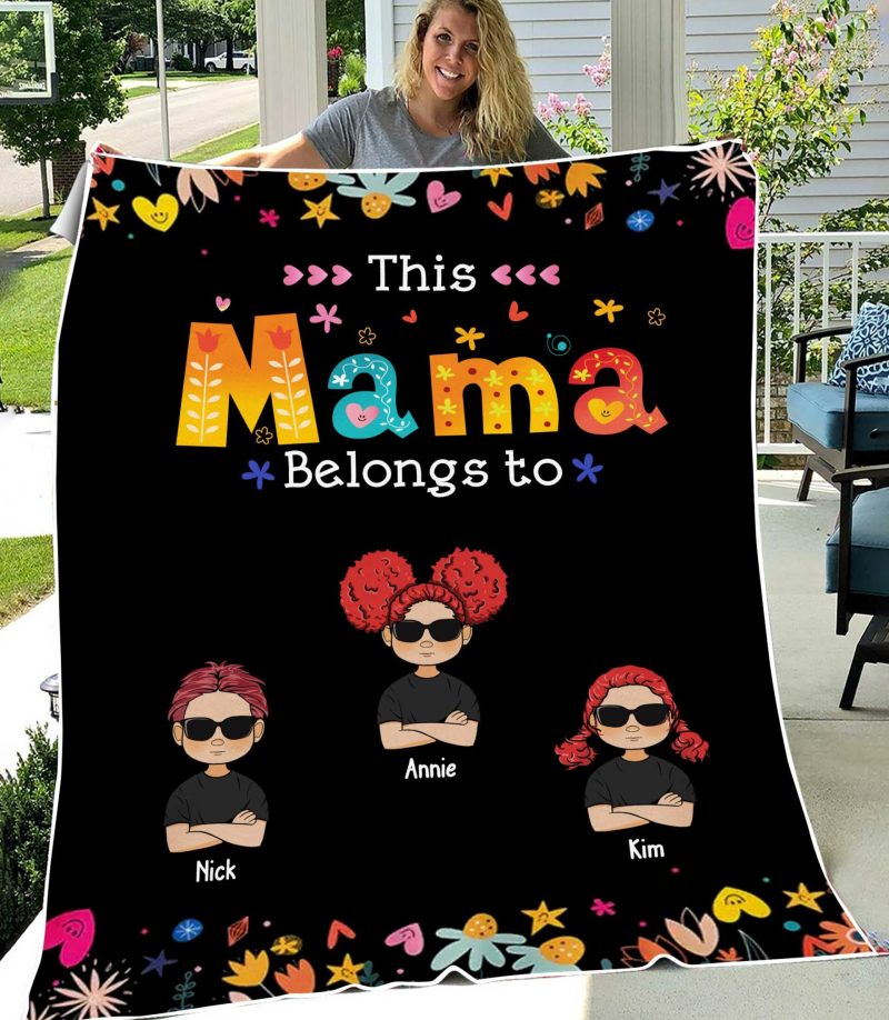 This Mama/Grandma Belongs To Personalized Blanket, Best Gift For Mother, Grandma