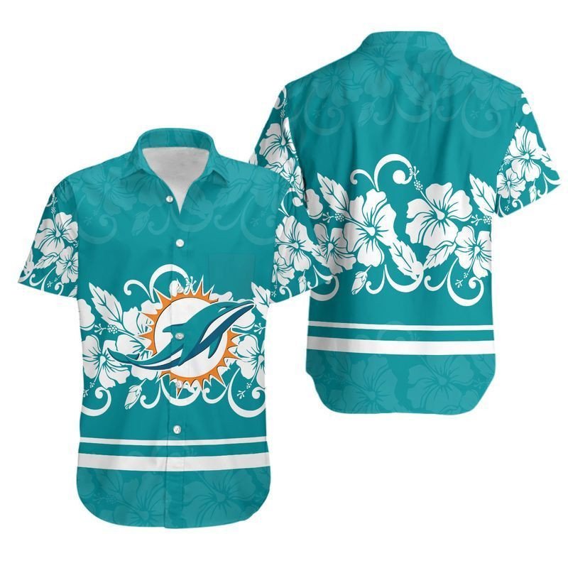 Miami Dolphins Hibiscus Flowers Hawaii Shirt And Shorts Summer Collection H97