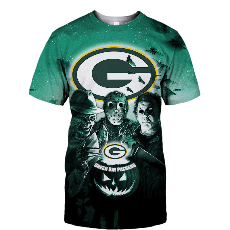 Green Bay Packers T Shirt 3D Halloween Horror Night T Shirt