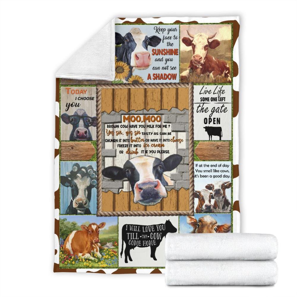 Animal Brown Cow Have You Milk Fleece Blanket Family Gift Home Decor Bedding Couch Sofa Soft And Comfy Cozy