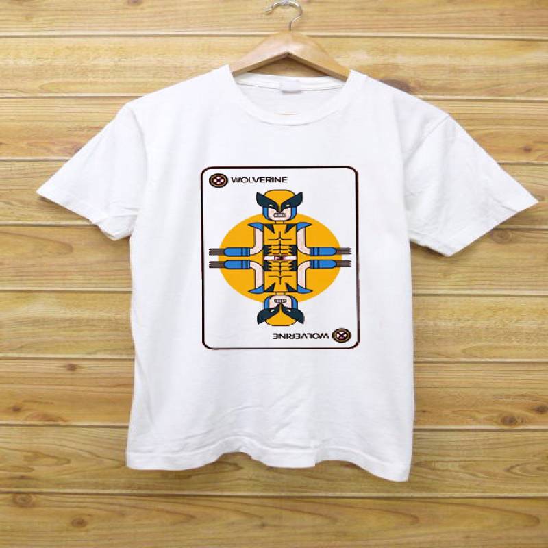 WHITE X Men Wolverine Playing Card Men’s T-Shirt