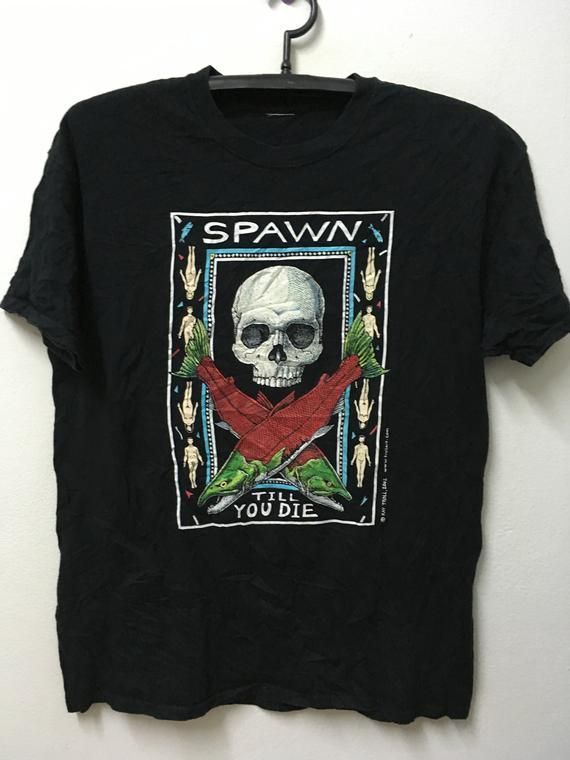 Vintage Spawn Till You Die 2002 Ray Troll Fantasy Horror Movie Shirt 21 5 Shirt