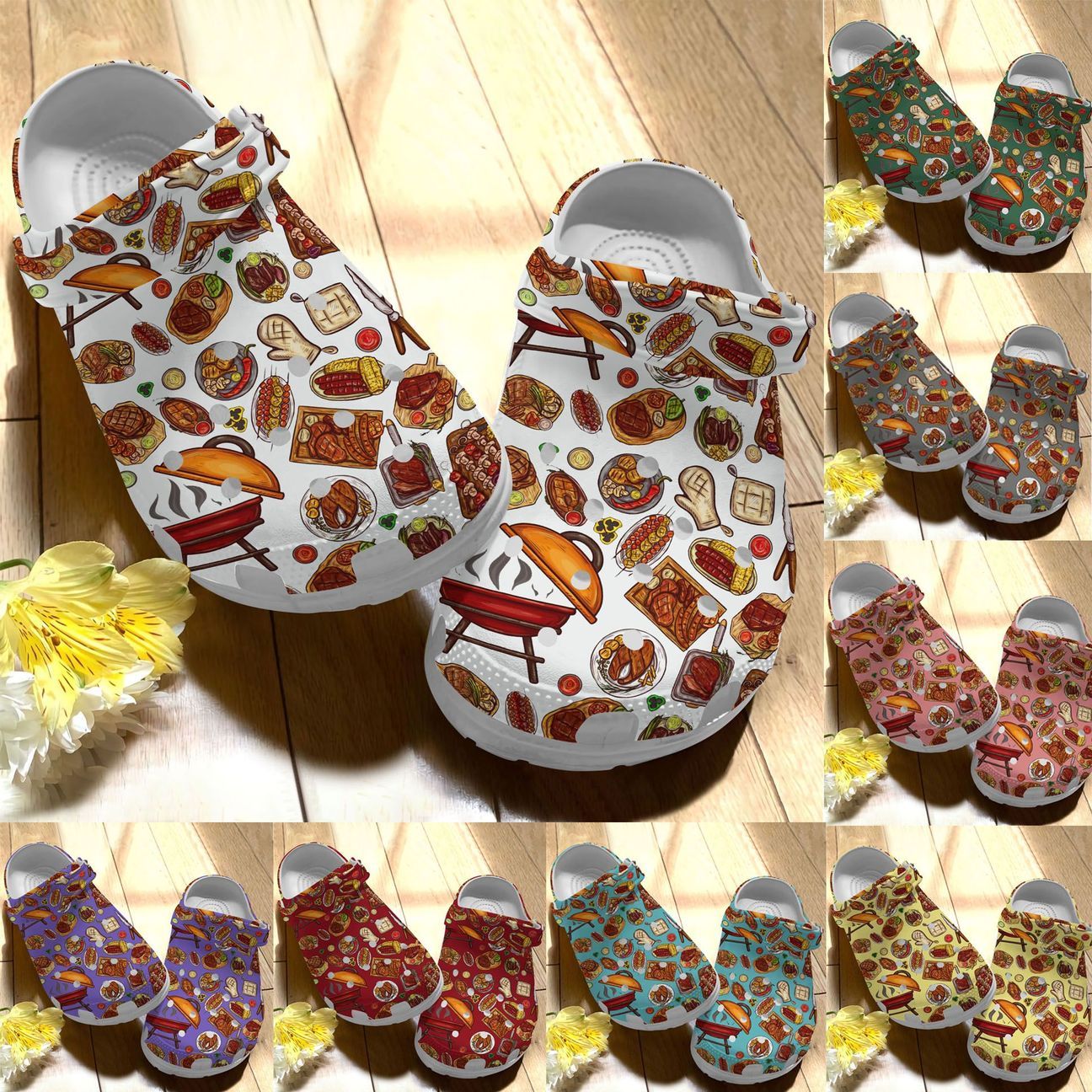 Bbq Personalize Clog, Custom Name, Text, Fashion Style For Women, Men, Kid, Print 3D Color Series