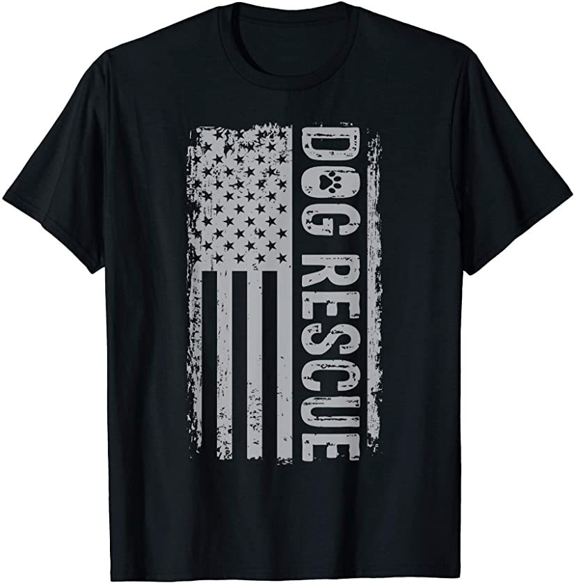 Dog Rescue American Flag Puppy Shelter Pet Adoption Gifts T-Shirt