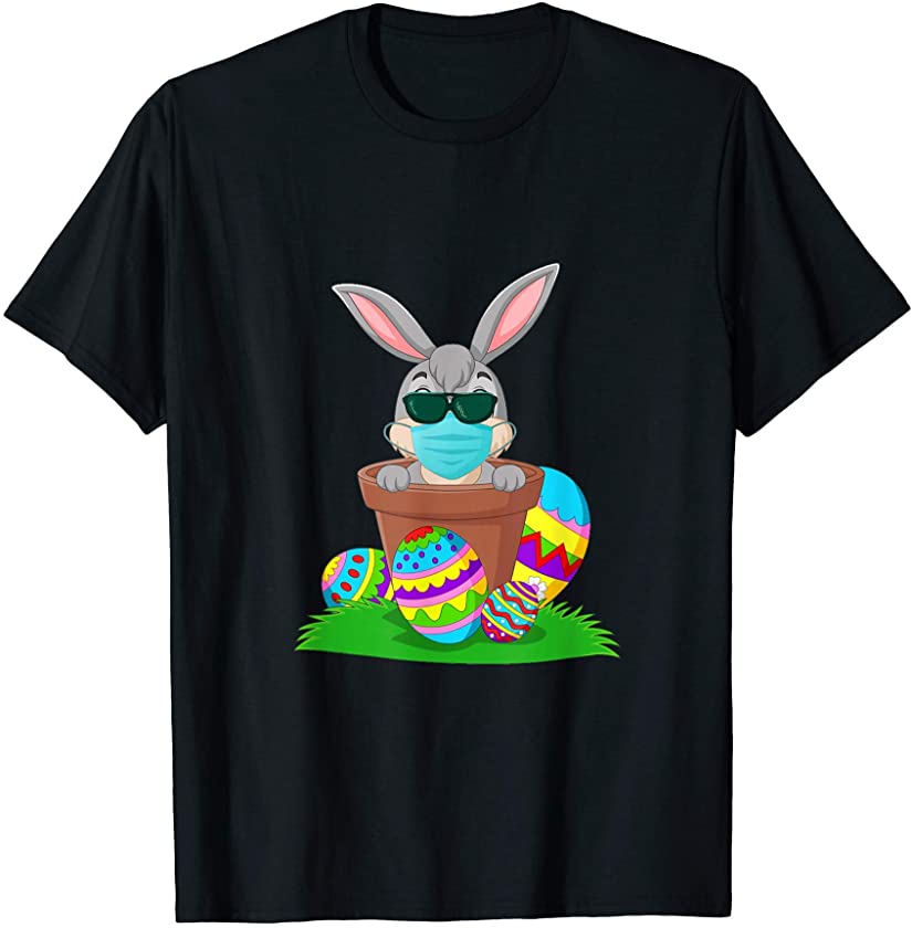 Rabbit Mask Easter Day Eggs Bunny Boys Girls Kid T-Shirt