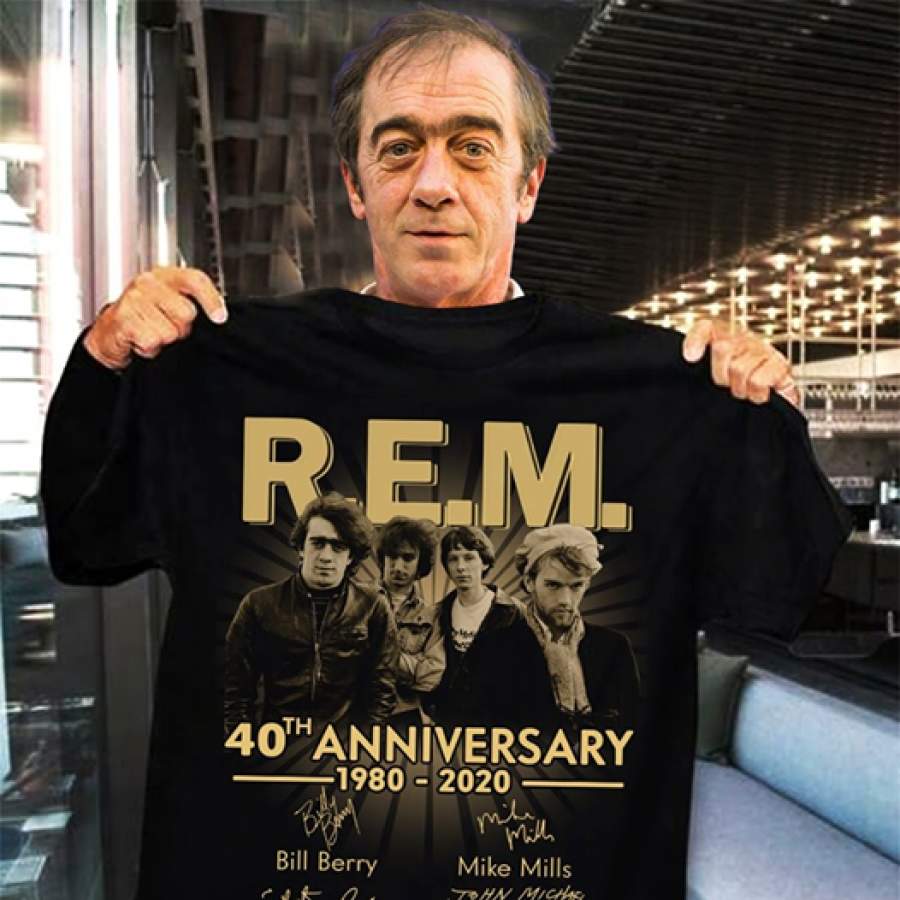 REM Band 40th Anniversary 1980-2020 Member Signed Gift Fan Shirt Size S-3XL