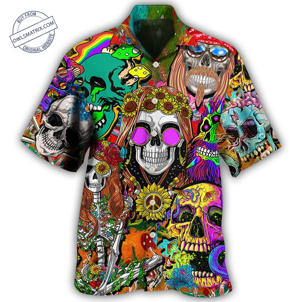 Hippie Skull Colorful Cool Style Hawaii Shirt Ha81882