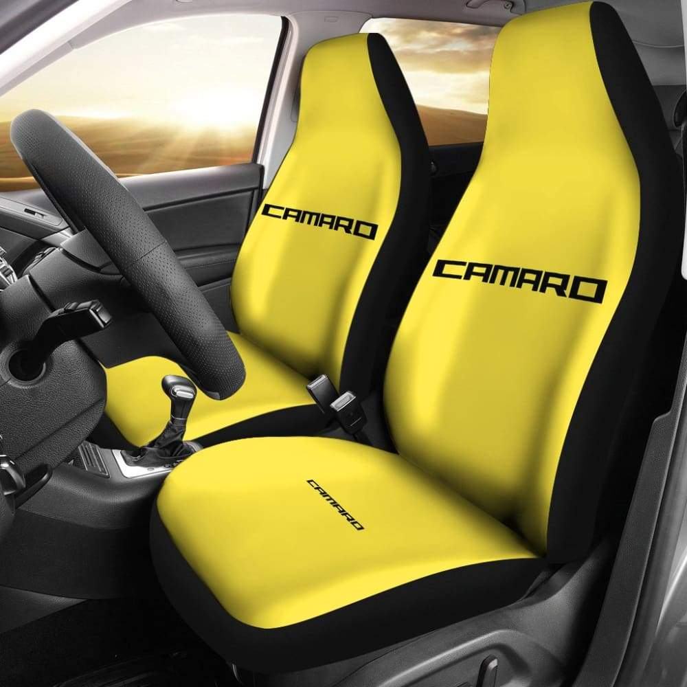 Yellow Camaro Black Letter Car Seat Cover | Custom Car Seat Covers