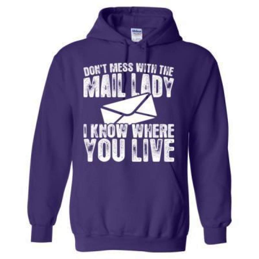 AGR USPS Mail Dont Mess With The Mail Lady I Know Where You Live – Heavy Blend™ Hooded Sweatshirt