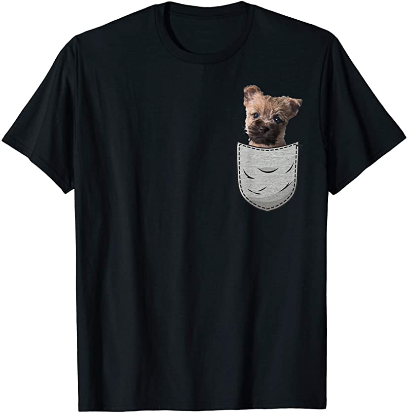 Cairn Terrier Puppy Chest Pocket Dog Lover & Owner T-Shirt