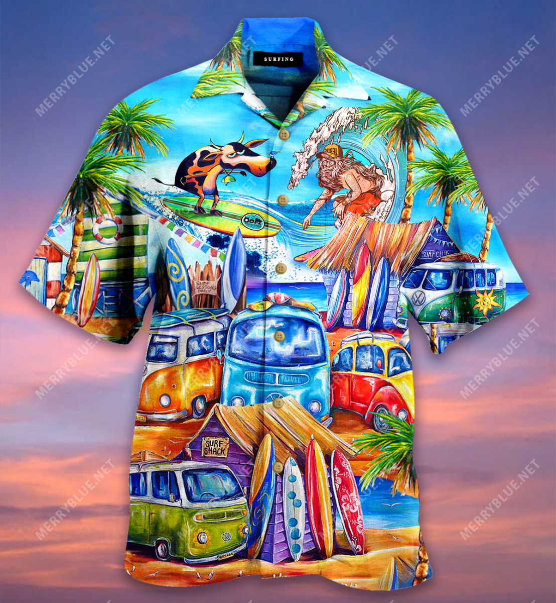 Summer Time Go Cow Surfing Unisex Hawaii Shirt Ha92322