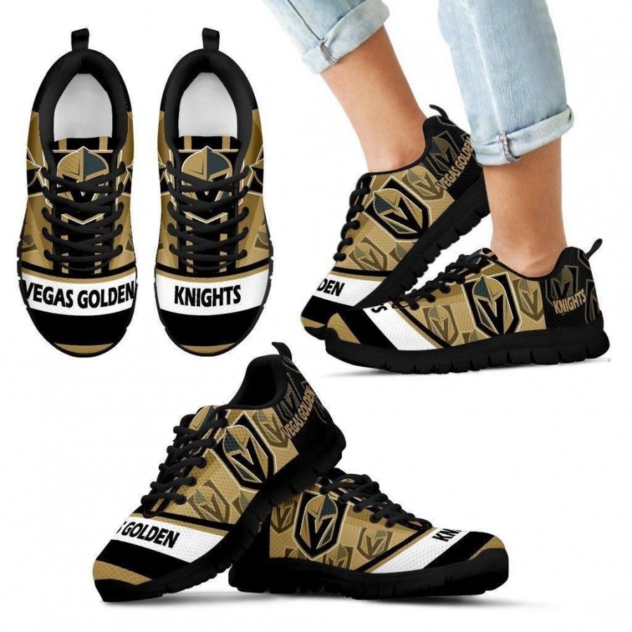 Three Impressing Point Of Logo Vegas Golden Knights Sneakers #819