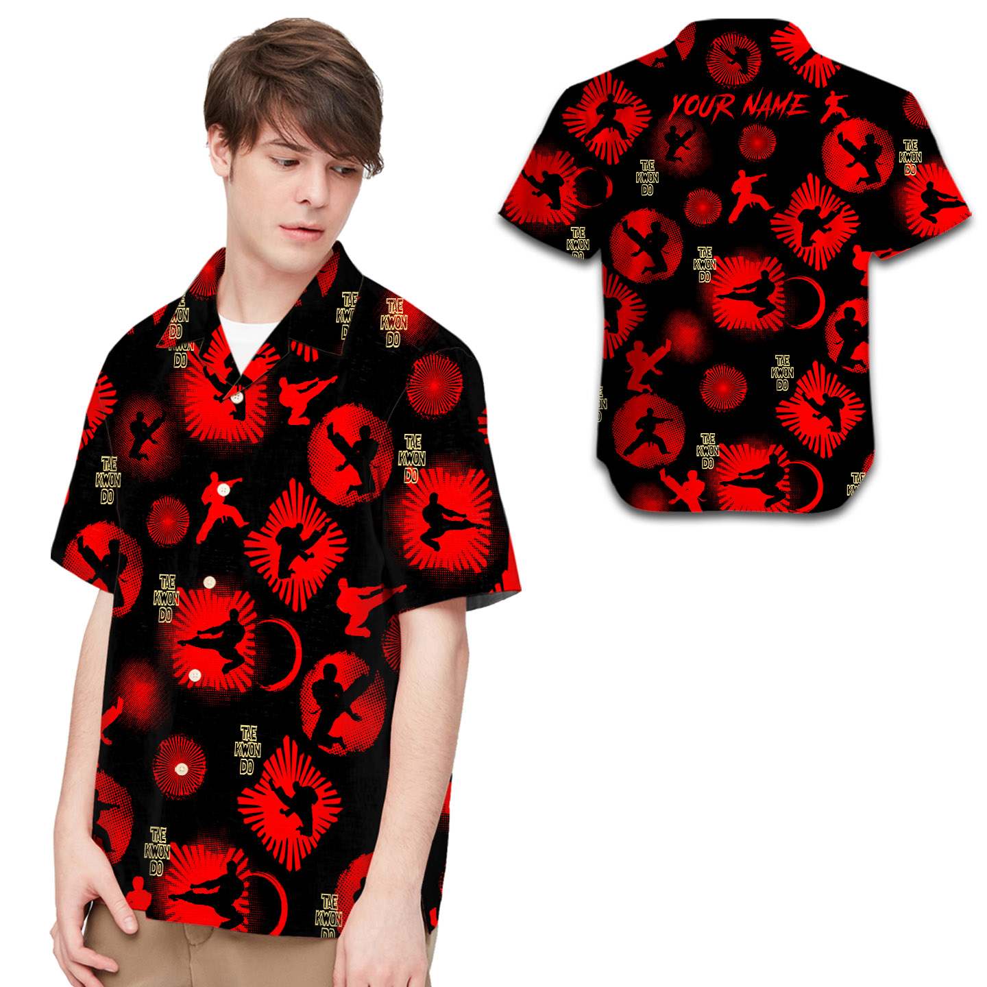 Custom Name Taekwondo Hawaii Shirt For Martial Arts Lovers Ha105523