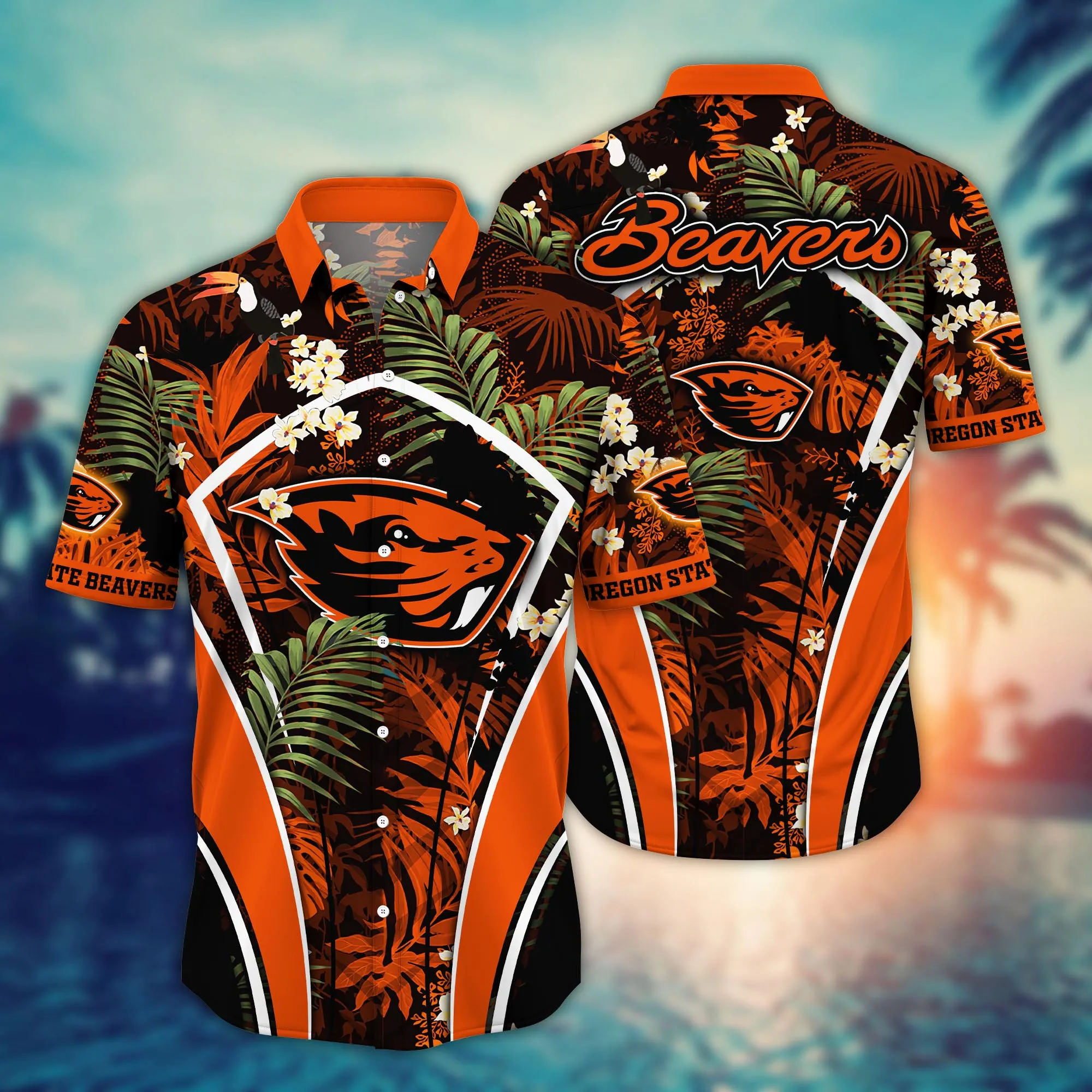 Oregon State Beavers NCAA Hawaiian Shirt Ice-Cold Drinks Aloha Shirt