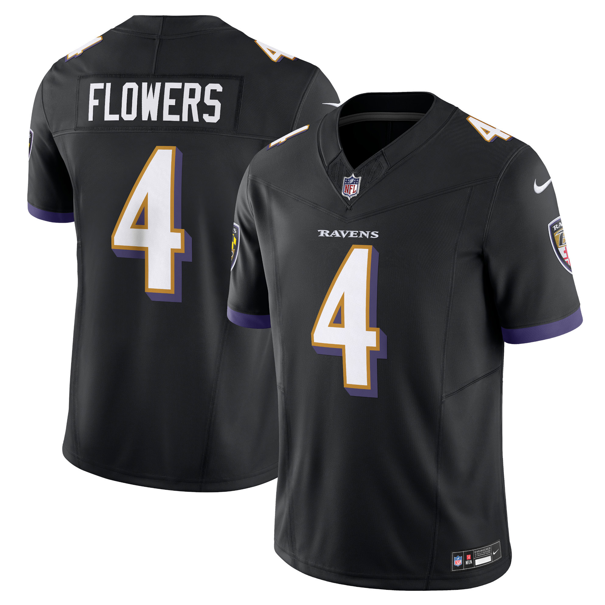 Zay Flowers Baltimore Ravens Alternate Vapor F.U.S.E. Limited Jersey – Black