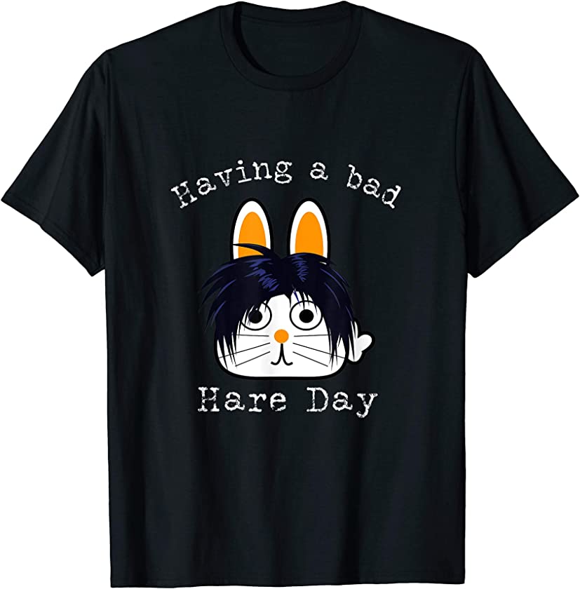 Bad Hair Day Hare Pun Kids Funny Back-To-School Bunny Gift T-Shirt