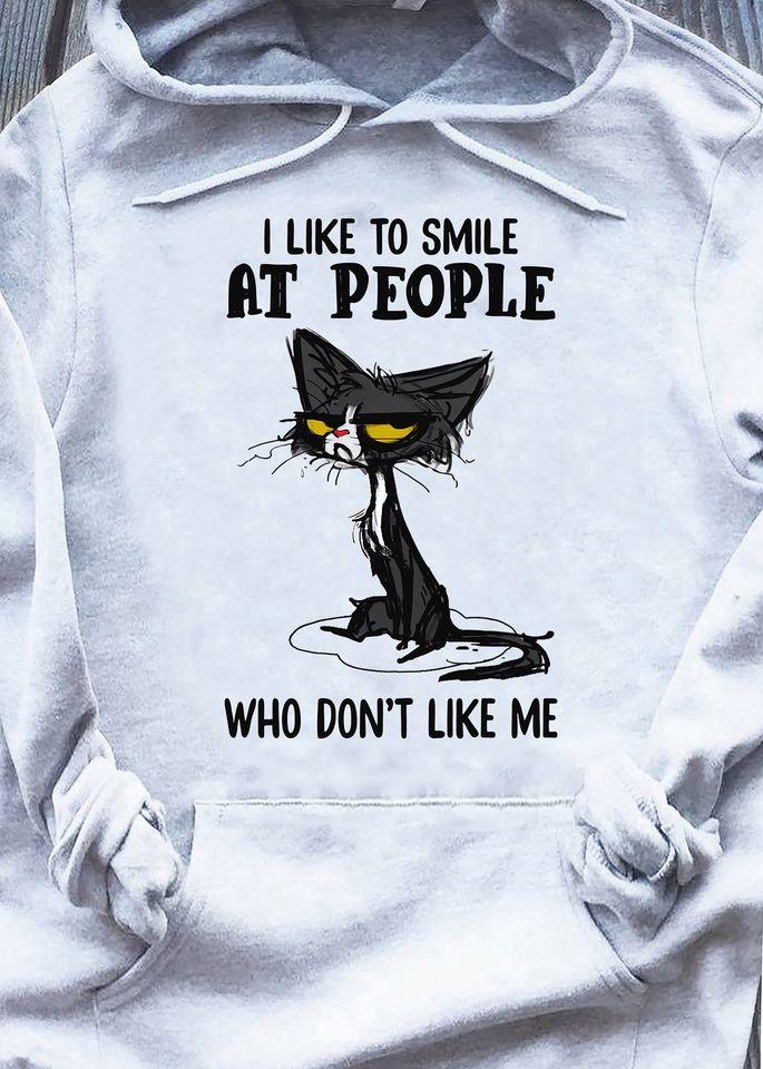 Black Cat I Like To Smile Who Don’t Like Me Gift Standard Hoodie