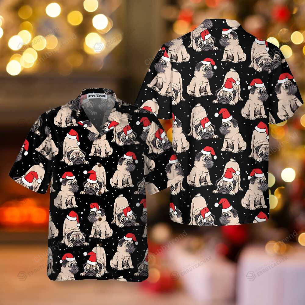 Adorable Christmas Pug Puppies Hawaii Best Gift For Lover Ha87745