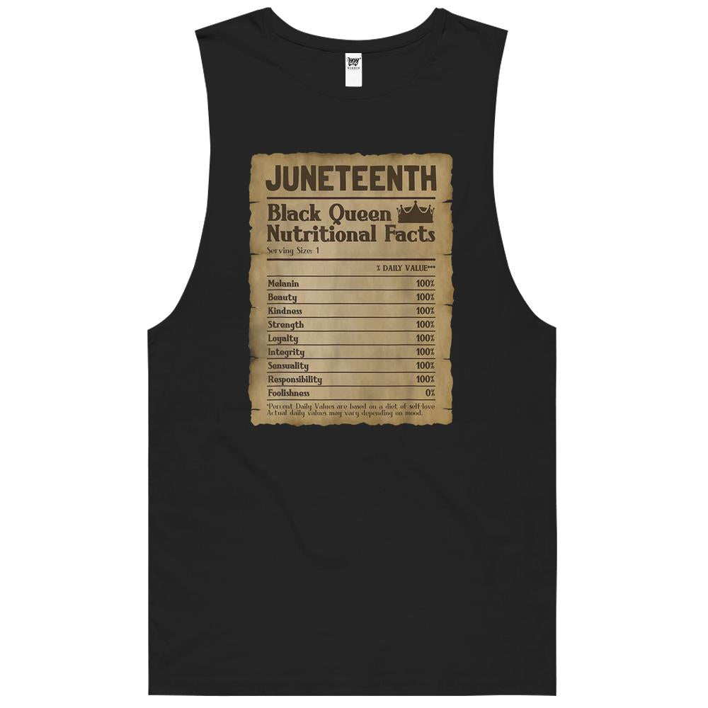 Nutritional Facts Shirt, Nutritional Facts Tank Top, Black Queen Nutrition Facts, Juneteenth Black Queen Nutritional Facts Melanin Vintage Girls Tank Top