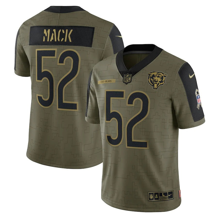 Men’S Chicago Bears Khalil Mack Nike Olive 2021 Salute To Service Limited Player Jersey