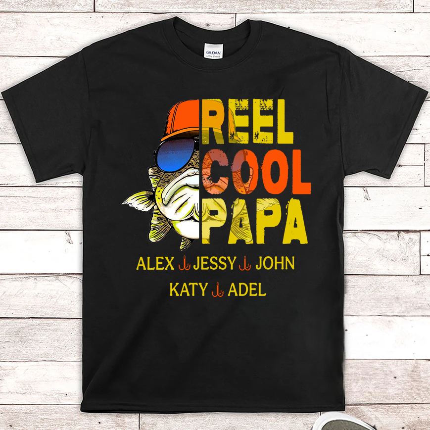 Apayprint – Reel Cool Papa  Personalized T-Shirt