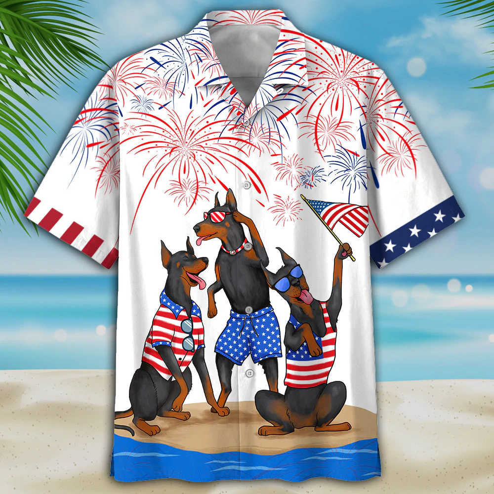 Dobermann Hawaii Shirts Independence Day Is Usa Patriotic Hawaii Shirt Ha32978