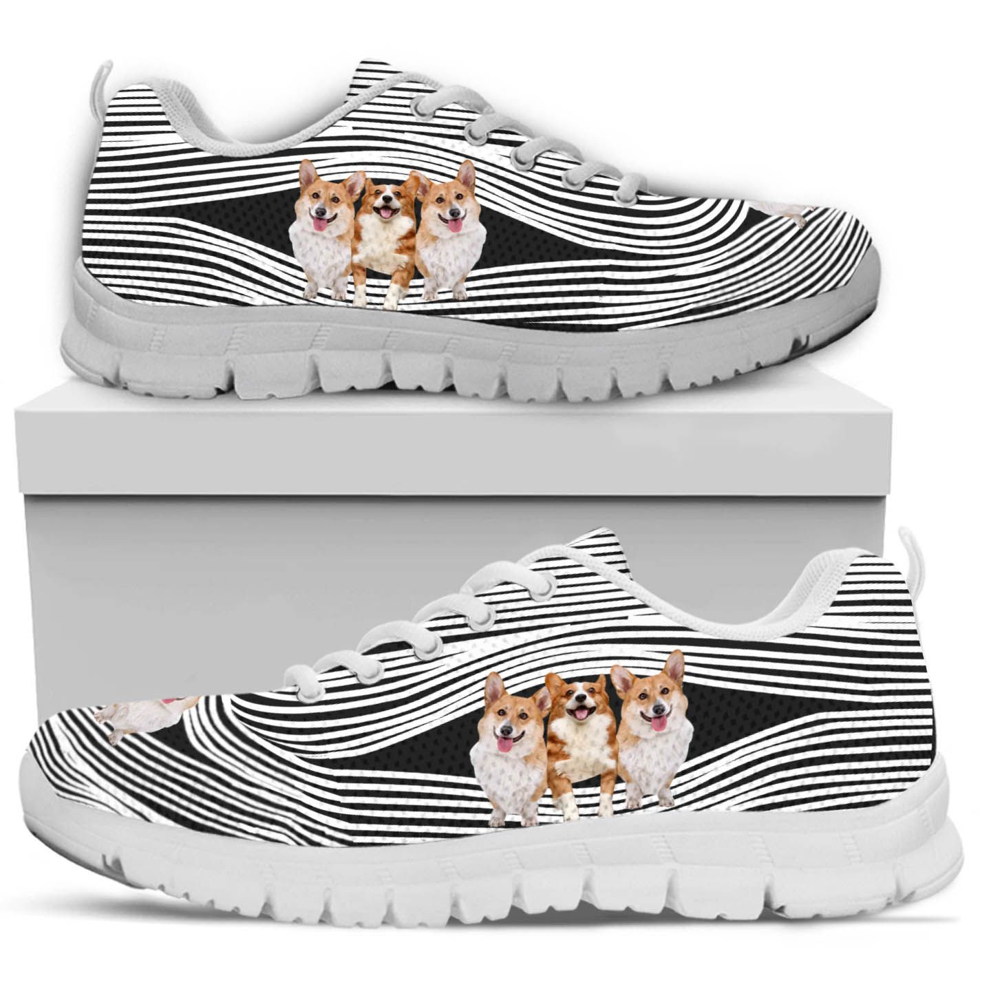 Corgi 3D Men Sneakers For Dogs Lovers