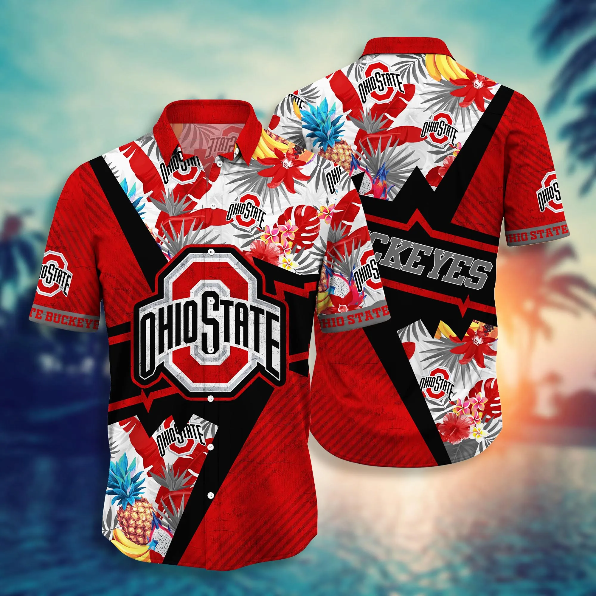 Ohio State Buckeyes NCCA Hawaiian Shirt Long Days Aloha Shirt