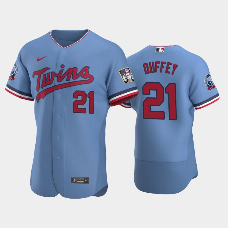 21 Tyler Duffey Minnesota Twins 60th Season Anniversary Alternate Jersey Light Blue Jersey