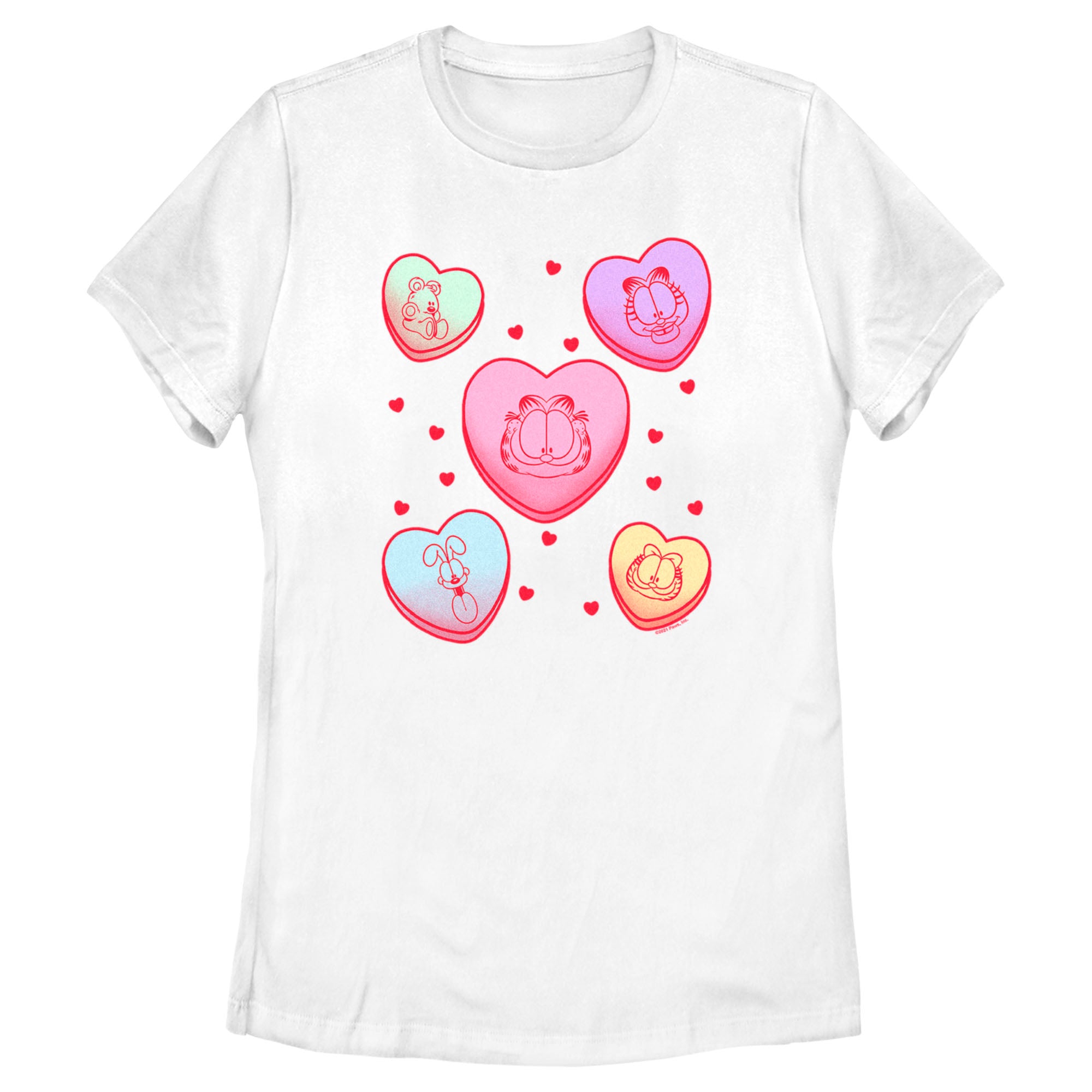 Women’S Garfield Candy Hearts T-Shirt