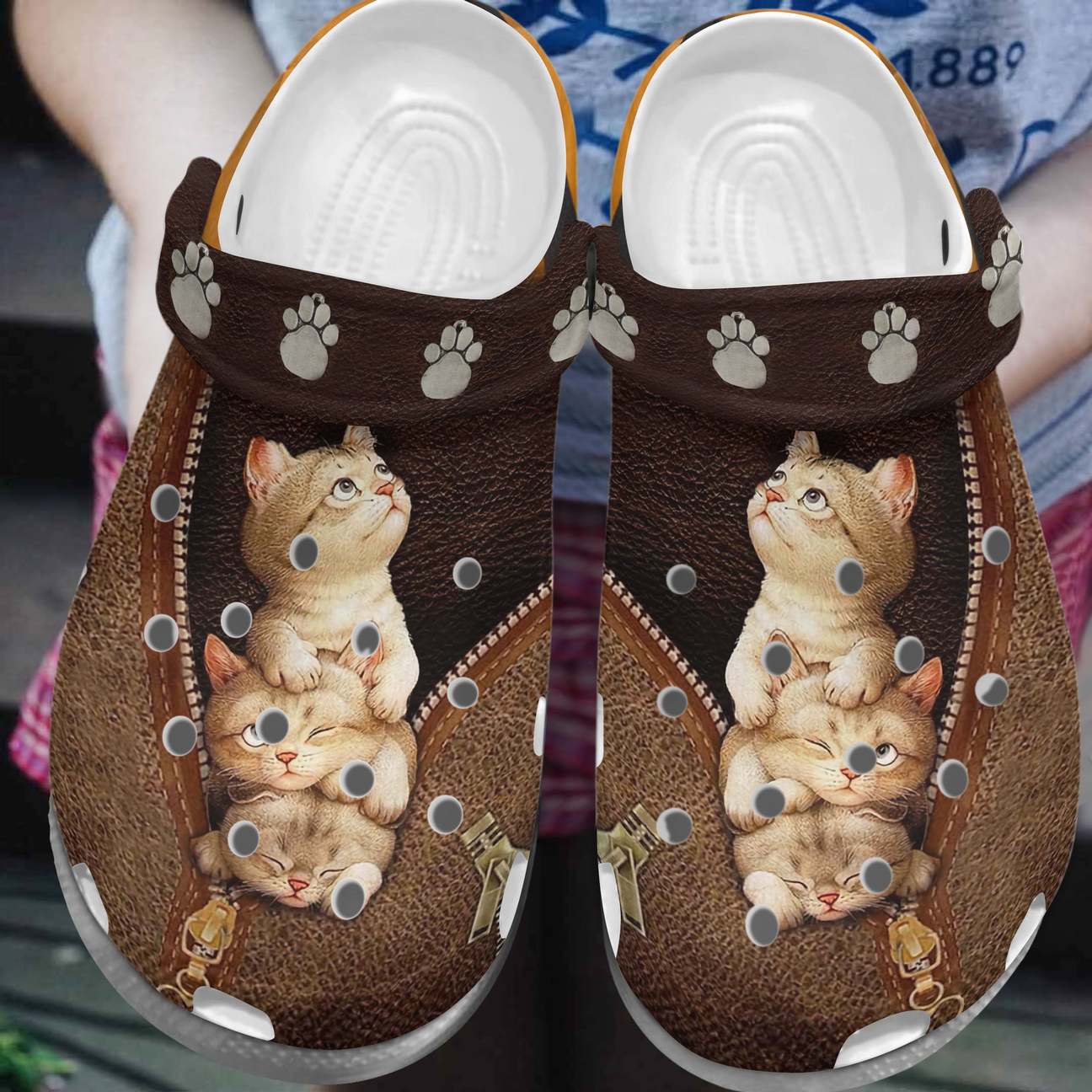 Cat Personalized Clog, Custom Name, Text, Color, Number Fashion Style For Women, Men, Kid, Print 3D Cute Cats In The Bag