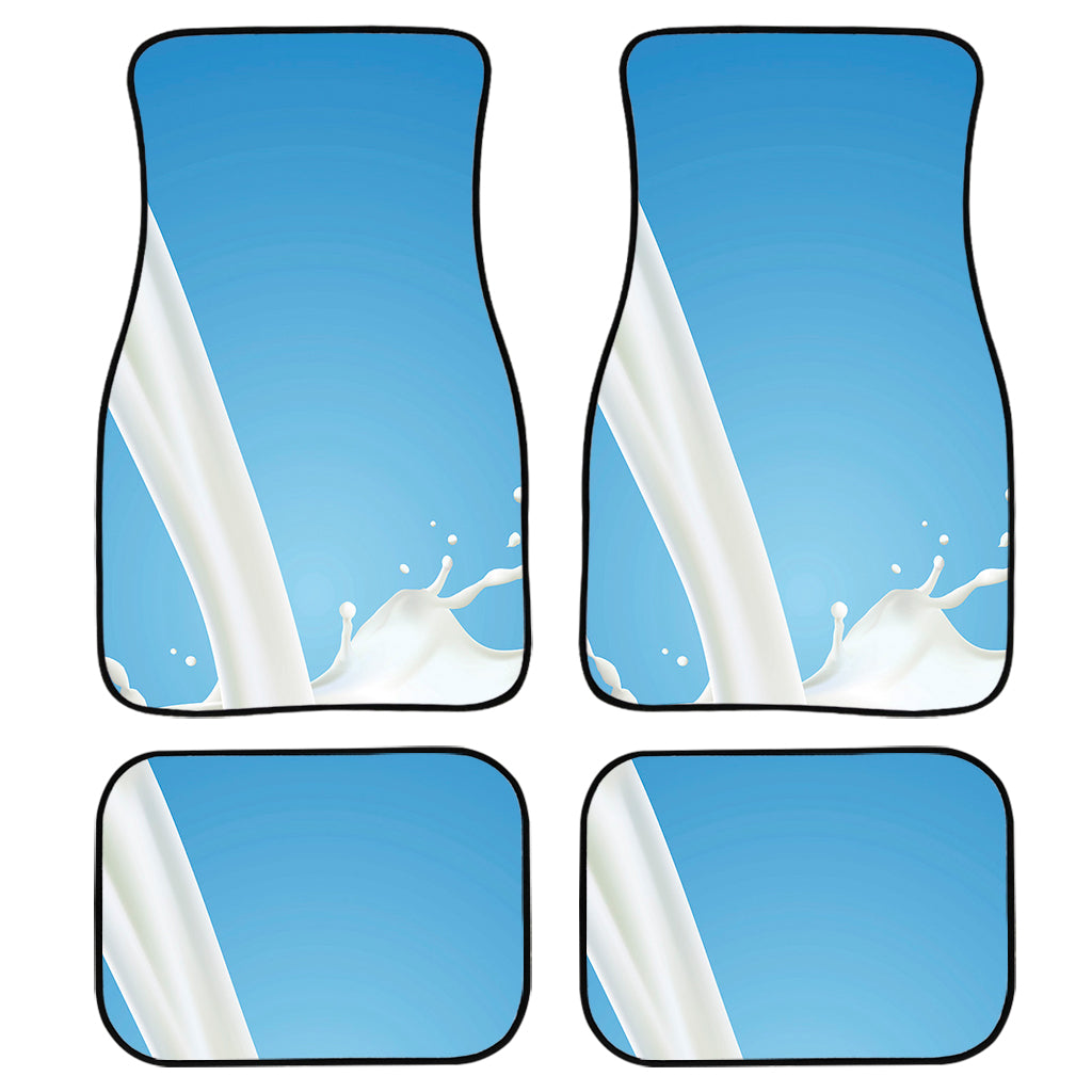 Milk Splash Print Front And Back Car Floor Mats, Front Car Mat