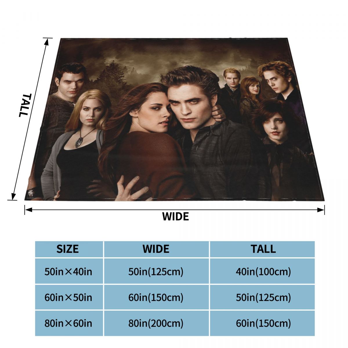 The Twilight Saga Vampire Fleece Throw Blanket Movie Edward Bella Blankets for Bedding Bedroom Super Soft Bedding Throws alx