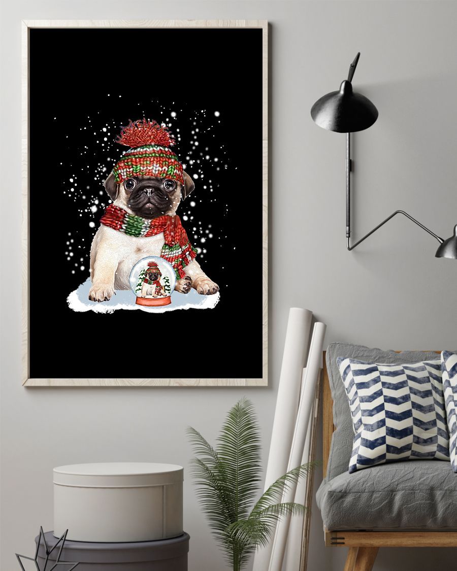 Pug Christmas Ball Gift For Pug Mom Dog Lover Canvas And Poster | Wall Decor Visual Art | Mother’S Day Gift