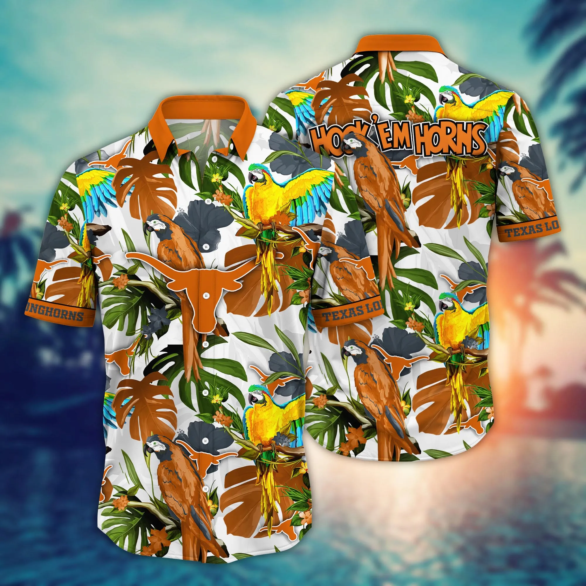 Texas Longhorns NCCA Hawaiian Shirt Heattime Aloha Shirt