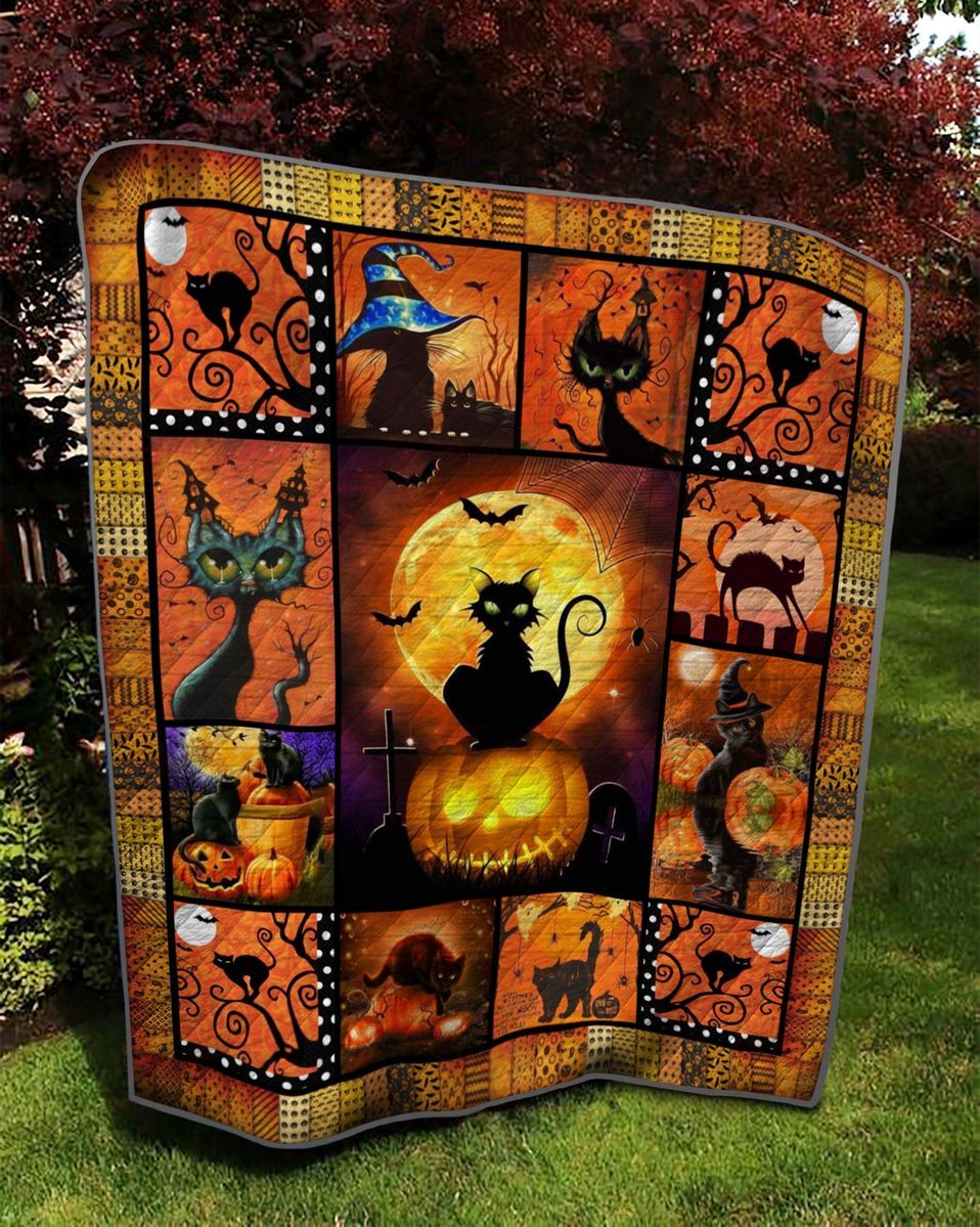 Black Cat Halloween Fleece Blankets, Halloween Blanket, Halloween Throw Blanket, Halloween Fleece Blanket – Blanket, 30X40, Blanket Sofa Bed