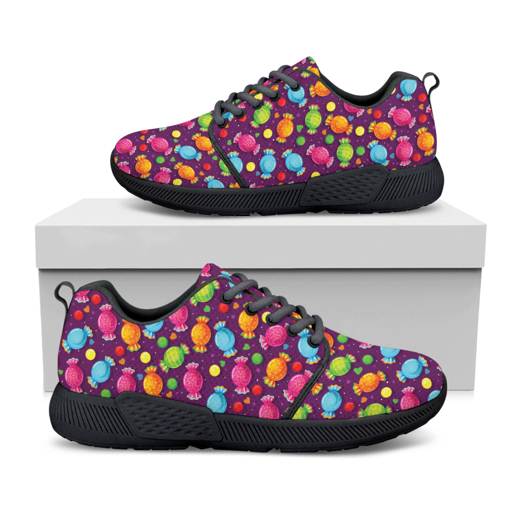 Sweet Candy Pattern Print Black Athletic Shoes