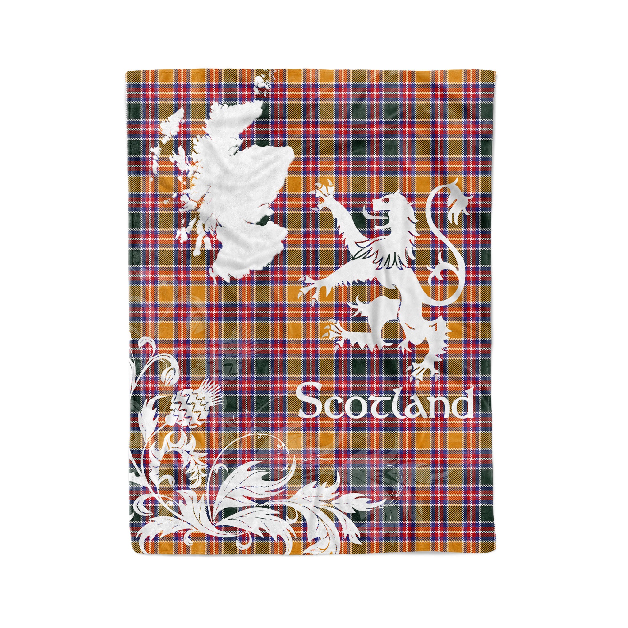 Tartan Plaid Fleece Blanket Tartan Blanket Thistle And Lion Scottish Clan Jacobite Plaid Blanket