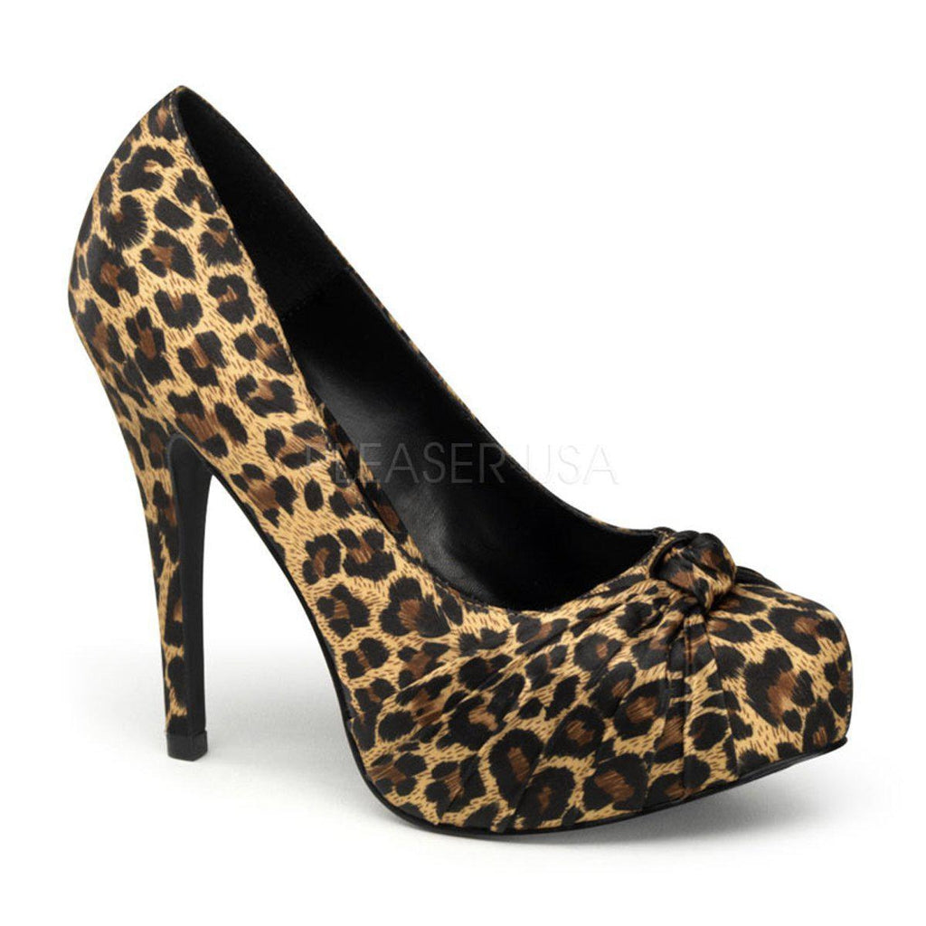 Safari-06 Leopard Print Satin High Heel Vintage Platform Pump Shoes