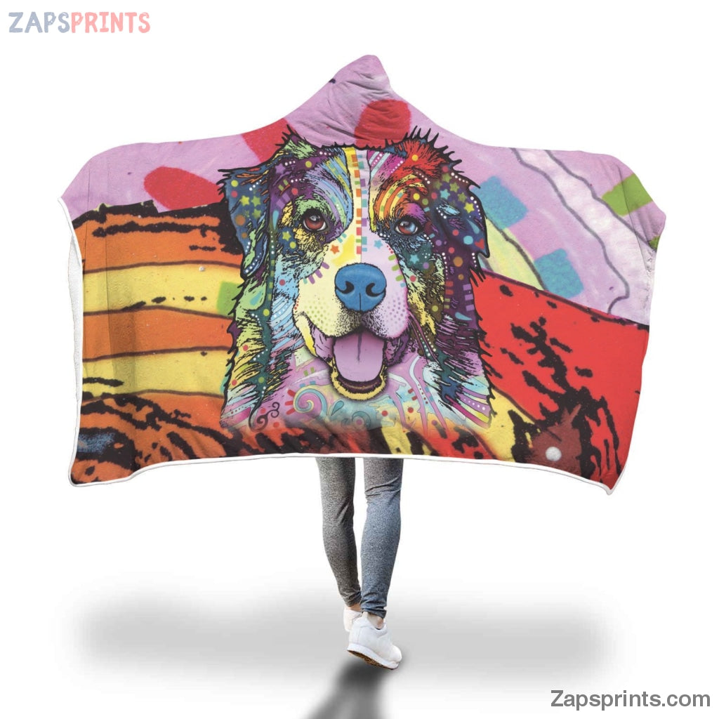 Australian Shepherd Design Hooded Blanket – Dean Russo Art