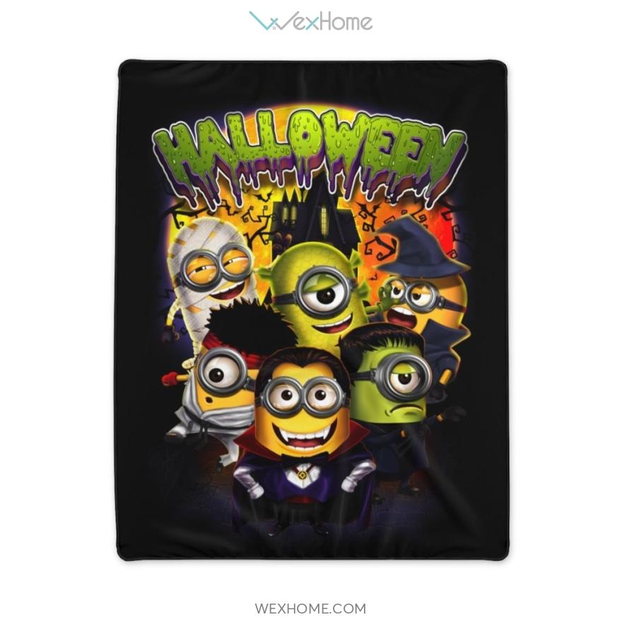 Minion Funny Cartoon Halloween Polyester Blanket Amazing Gift W0920