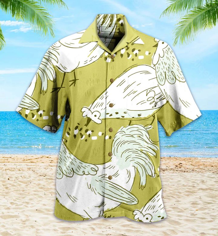 Chicken Retro Green Hawaii Shirt Ha6241