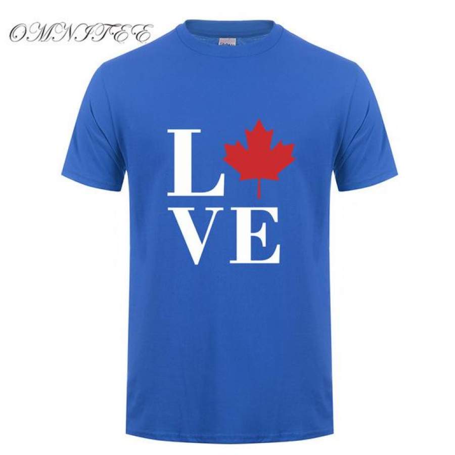 Summer Love Canada Men T Shirt Short Sleeve Cotton maple leaf T-shirts Tops Men Clothing