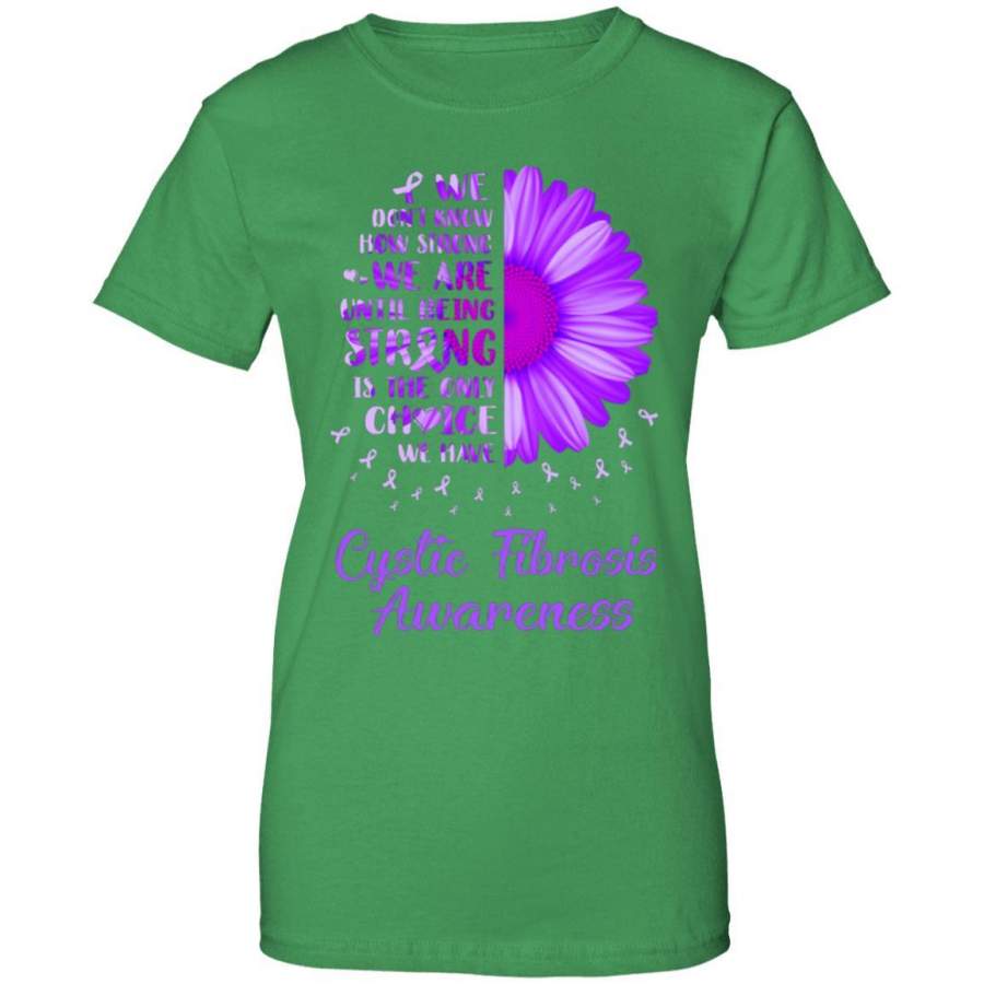 Being Strong Daisy Flower Purple Cystic Fibrosis Awareness T-shirt ...