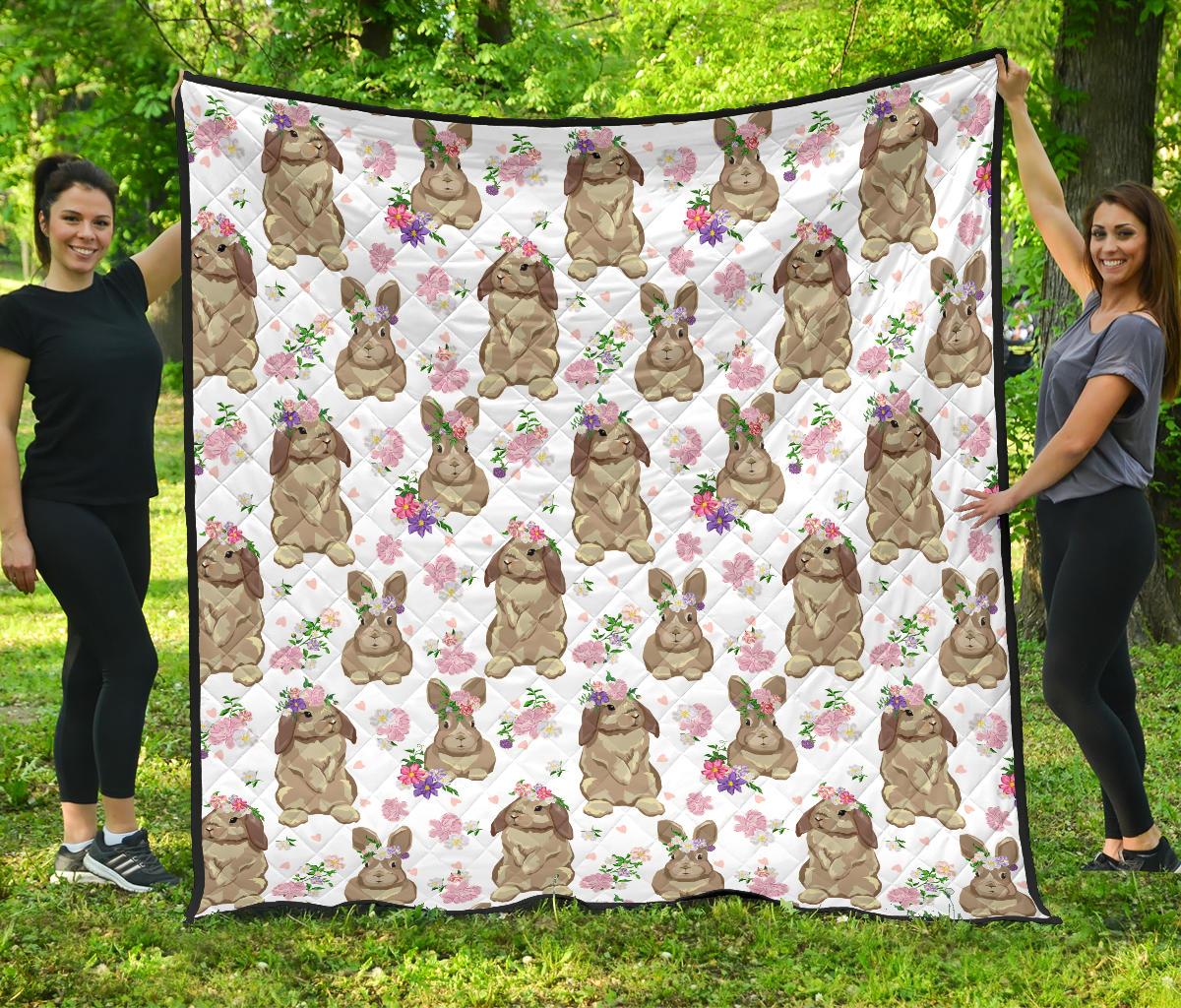 Rabbit Pattern Premium Quilt